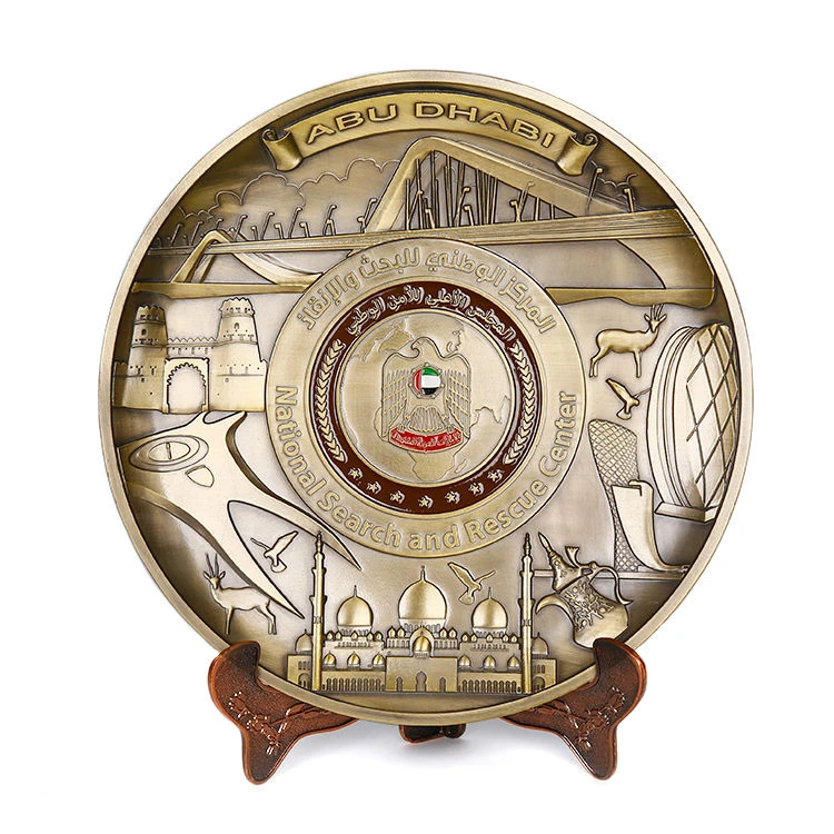Self Adhesive Antique Round Metal Souvenir Plate Self Adhesive Antique Round Metal Souvenir Plate