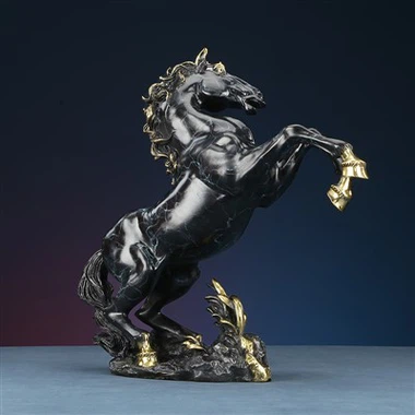 Brass Horse Statue Ornament Home Office Metal Craft